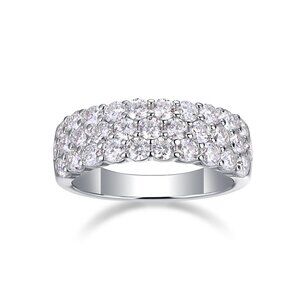 Certified Moissanite Diamond S925 Silver Phantom Closure Ring